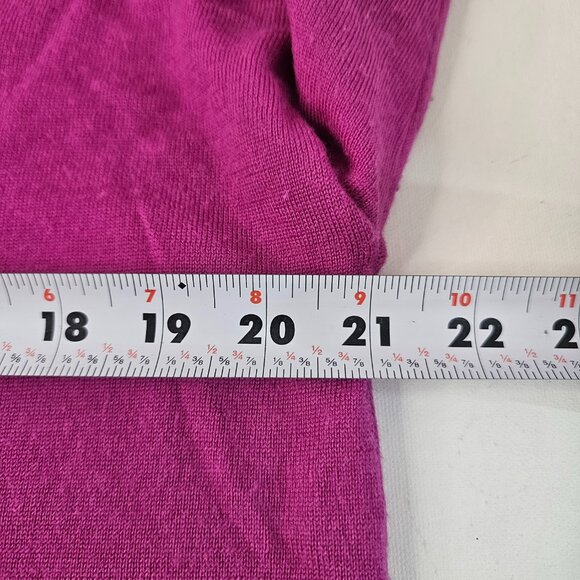 Banana Republic Women Sweater Merino Wool Size L V-Neck Pink Solid Pullover - Picture 5 of 12
